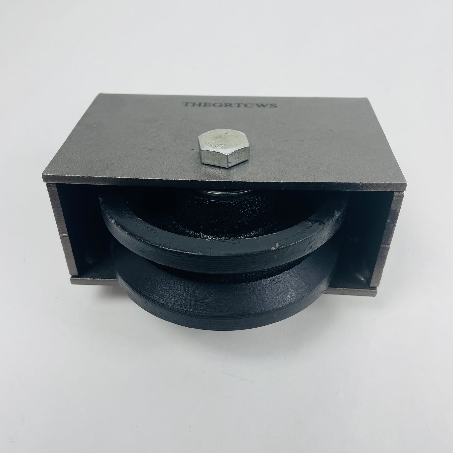 THEGRTCWS V-Groove Iron Wheel Metal Caster with Steel Cover Box - Capacity up to 1000 Lbs. Use for Sliding Gate,Rolling Door with V-Track(1 Caster with Box)