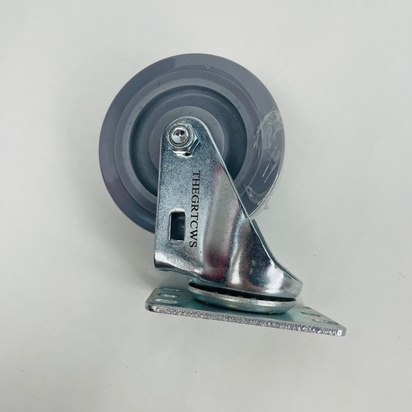 THEGRTCWS 4" Heavy Duty Non-Metal Rubber Casters Wheels, Swivel Caster Wheels with Brakes, Plate Casters with Rubber Wheel for Furniture Platform Truck Dolly Cart, Set of 4