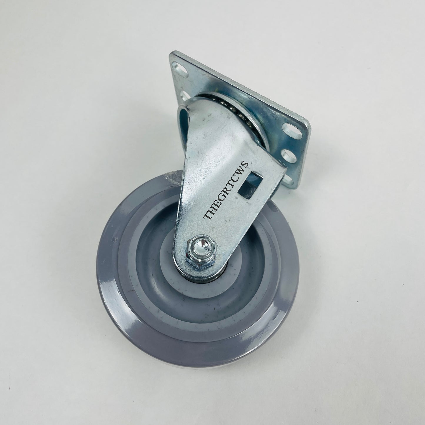 THEGRTCWS 4" Heavy Duty Non-Metal Rubber Casters Wheels, Swivel Caster Wheels with Brakes, Plate Casters with Rubber Wheel for Furniture Platform Truck Dolly Cart, Set of 4