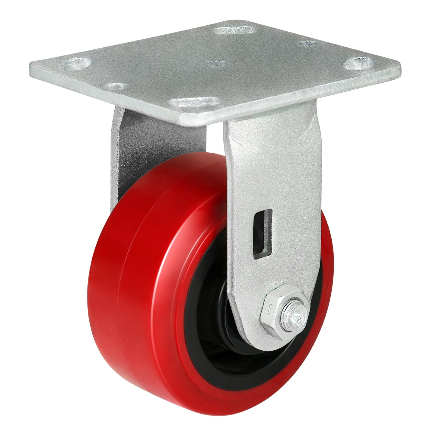 THEGRTCWS Industrial Plastic Brake Caster ,Load Capacity 750 lbs Per Wheel，Heavy-Duty Solid Polyurethane Wheels with Stainless Steel Brackets for Food Processing, Pharmaceutical Labs