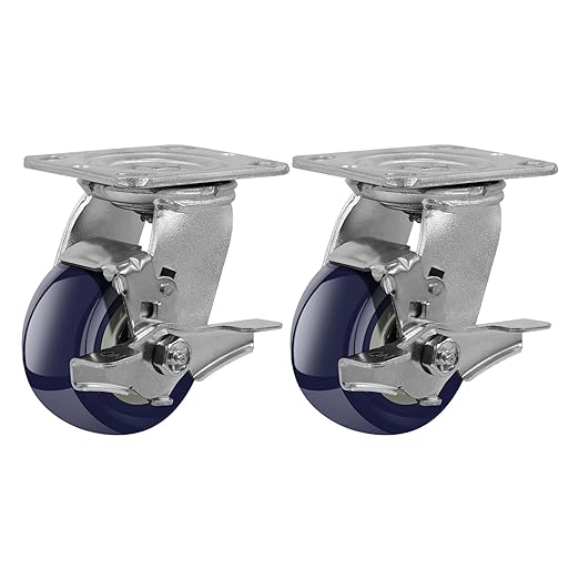 THEGRTCWS Industrial Plastic Casters-Heavy Duty Casters,Polyurethane on Polyolefin Casters - Loading Capacity up to 600 LB, Use for U-Boat Cart,Platform Truck
