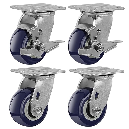 THEGRTCWS Industrial Plastic Casters-Heavy Duty Casters,Polyurethane on Polyolefin Casters - Loading Capacity up to 600 LB, Use for U-Boat Cart,Platform Truck