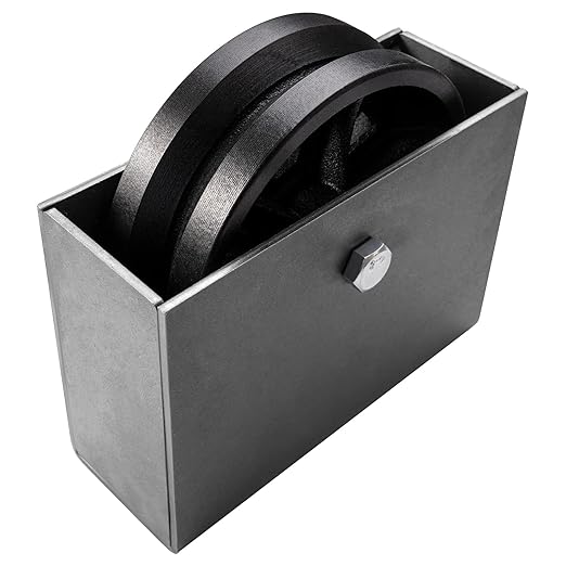 THEGRTCWS V-Groove Iron Wheel Metal Caster with Steel Cover Box - Capacity up to 1000 Lbs. Use for Sliding Gate,Rolling Door with V-Track（1 Caster with Box）